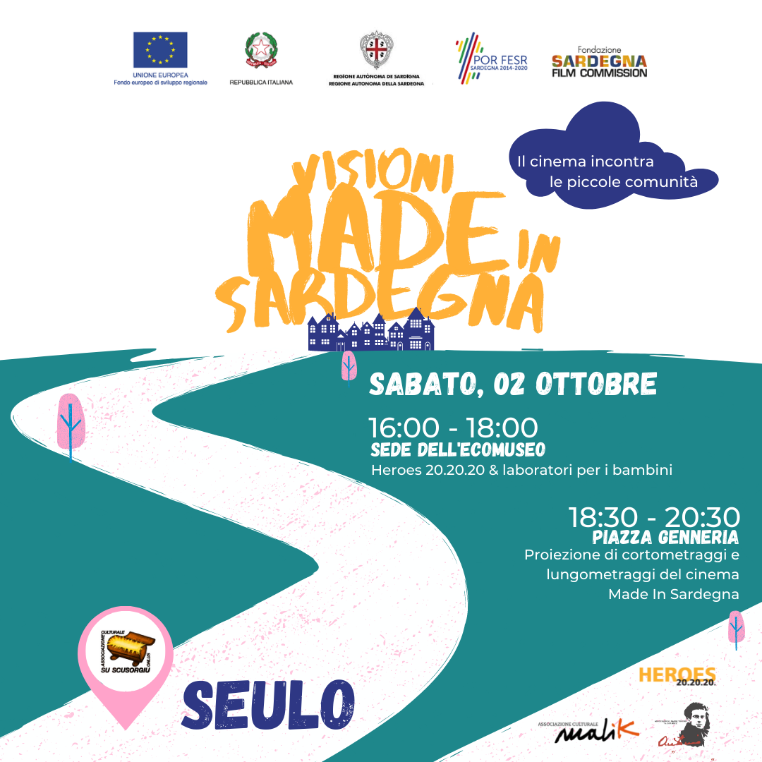 “Visioni made in Sardegna – Il cinema incontra le piccole comunità”, Sabato 2 ottobre Malik ETS porta il Cinema made in Sardegna a Seulo